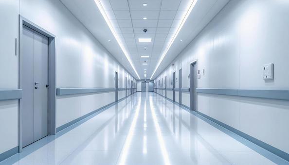 病院内の誰もいない通路の写真