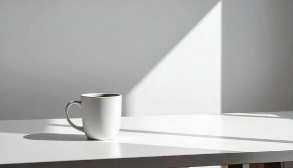 白いコーヒーカップの写真