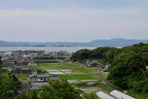 Lake Shinji as seen from the Shinjiko Service Area on the San'in Expressway, lake shinji, san-in expressway, shinjiko service area, JPG