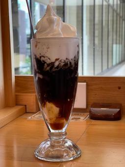 コーヒーゼリー ソフトクリーム コーヒーゼリー ソフトクリーム カフェ,喫茶店,デザートの写真素材
