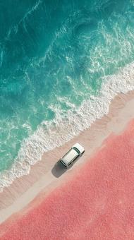 自由な旅：海辺のドライブとリラックスの写真