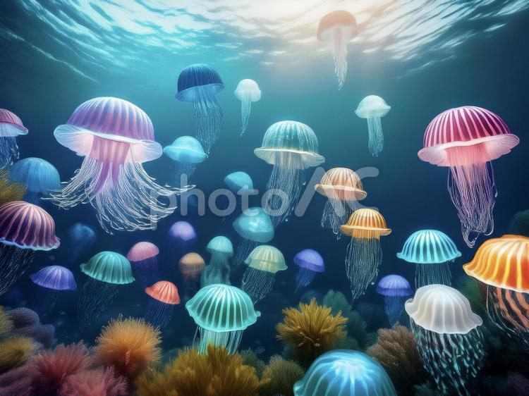 綺麗なクラゲ_AS000021 クラゲ,海,水中の写真素材