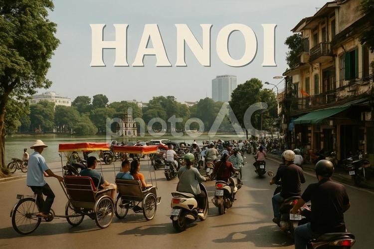  ハノイの街並み  ベトナム hanoi,ハノイ,ベトナムの写真素材