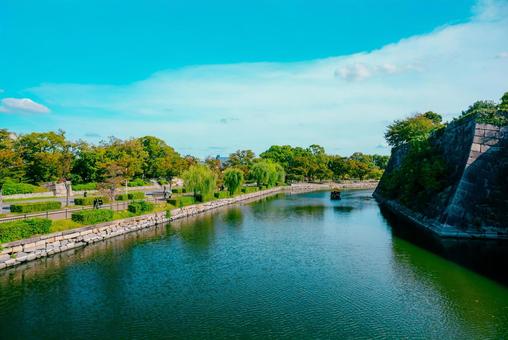 【大阪】大阪城公園の雰囲気 大阪城,お城,城の写真素材