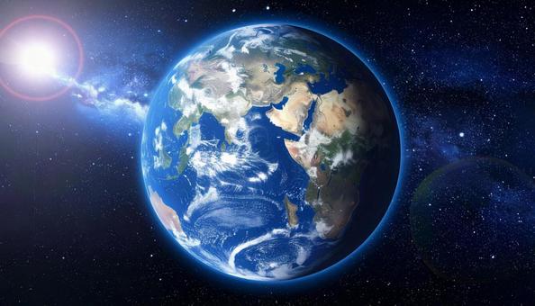 宇宙から見た地球 宇宙空間 宇宙から見た地球 宇宙空間の写真