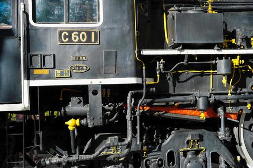 仙台市西公園にあるC６０－１号の近接撮影 機関車,蒸気機関車,c６０－１号の写真素材