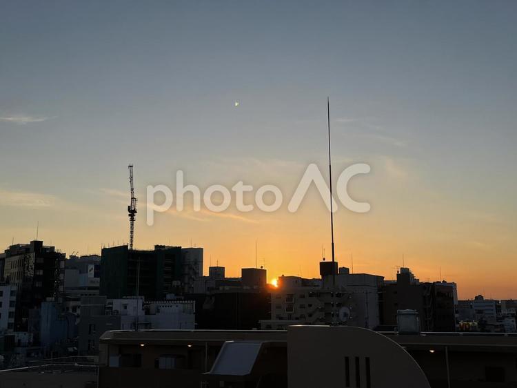 東京の夕暮れ 夕焼け,夕暮れ,空の写真素材