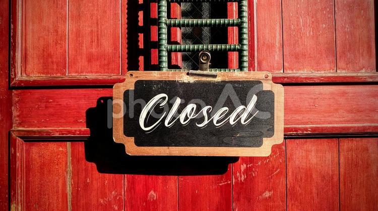 Closed closed,看板,店舗の写真素材
