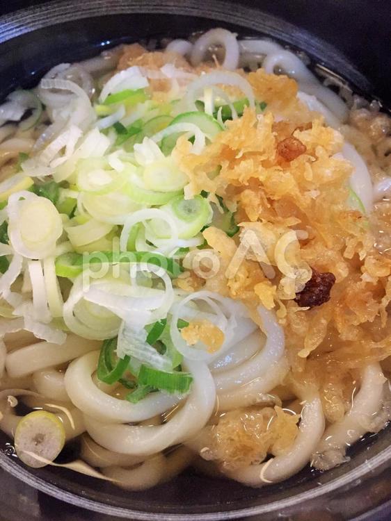 天かすとネギたっぷりのうどん　食事　料理　食べ物 うどん,天かす,ネギの写真素材