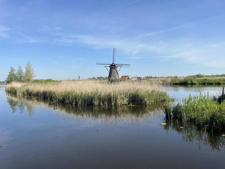 キンデルダイク＝エルスハウトの風車網 キンデルダイク,風車,オランダの写真素材