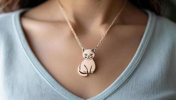 ネックレス 猫A3 ネックレス 猫A3の写真