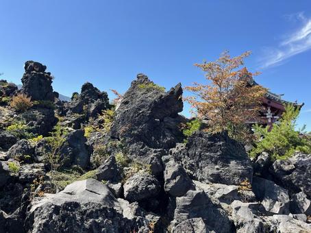 鬼押出し園 鬼押出し園 浅間山,溶岩,群馬の写真素材