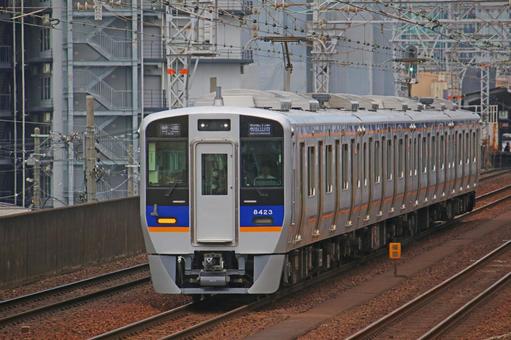 南海電鉄 南海本線を走行する車両 南海電鉄 南海本線を走行する車両 南海電気鉄道,南海電鉄,南海電車の写真素材
