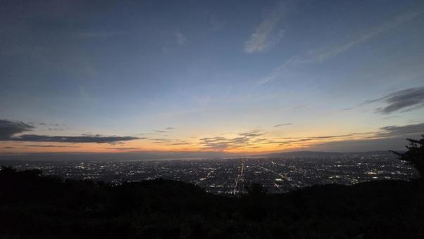 夜景ぼくらの広場（生駒山／なるかわ園地） ぼくらの広場,生駒山,夜景スポットの写真素材