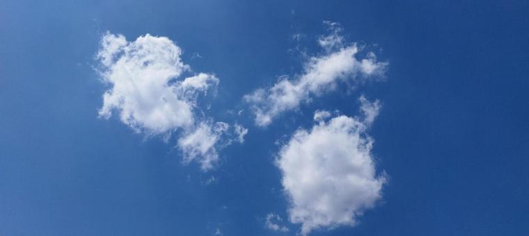 Photo, blue sky, cloud, sunny, 