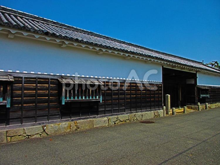 兵庫県-大石良雄宅跡長屋門 赤穂城跡,城,国指定史跡の写真素材
