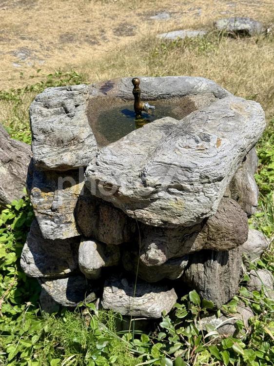 福井県東尋坊雄島の景色　水飲み場 越前,水飲み場,水道の写真素材