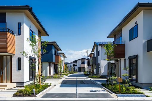 整備された戸建て住宅街・住宅展示場の写真