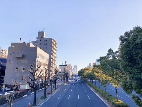 歩道橋からの眺め1の写真