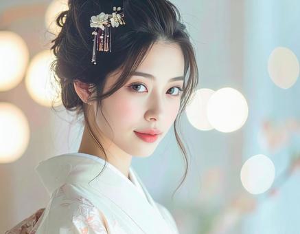 浴衣姿の日本人女性のポートレイト 浴衣姿の日本人女性のポートレイトの写真