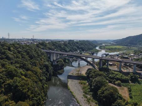 相模川・小倉橋付近 相模川・小倉橋付近 ドローン,空撮,相模川の写真素材