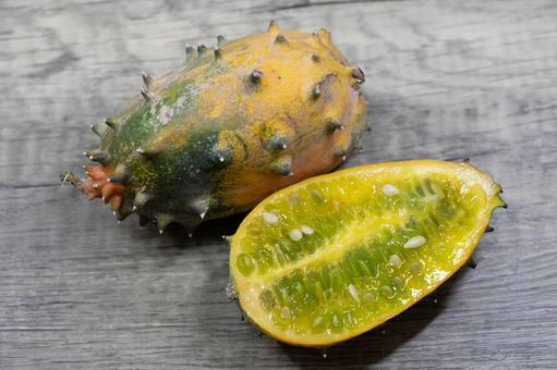 キワーノ キワーノ,ツノニガウリ,ツノメロンの写真素材