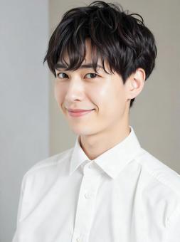 笑顔の若い日本人男性 生成AI  笑顔の若い日本人男性 生成AI の写真