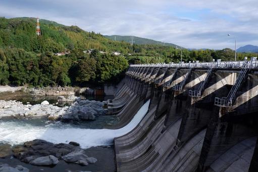 落合ダム 落合ダム,ダム,木曽川の写真素材