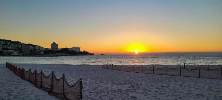 南紀白浜 白良浜の夕焼け 南紀白浜 白良浜の夕焼け 南紀白浜,白良浜,和歌山県の写真素材