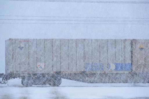 在暴風雪中運輸的鐵路貨運集裝箱, JPG 在暴風雪中運輸的鐵路貨運集裝箱, 鐵路, 貨物, 容器, JPG