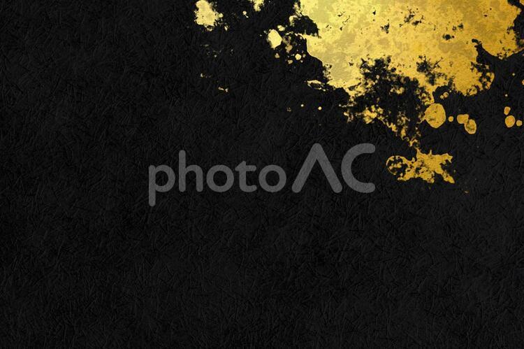 黒の和紙に金色の模様がある和風背景素材 locked 和風,黒,金の写真素材