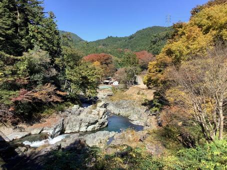 秋川渓谷 秋川渓谷,渓谷,秋の写真素材