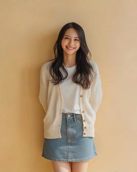 初秋ファッションの女性ポートレート 初秋ファッションの女性ポートレートの写真