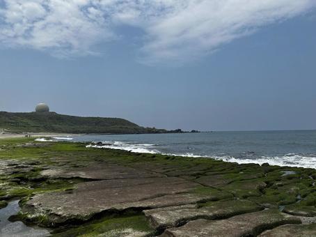 台湾老梅緑石槽の海岸 老梅緑石槽,台湾,台北の写真素材