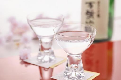 花見酒イメージ 花見酒イメージ 日本酒,花見酒,さくらの写真素材