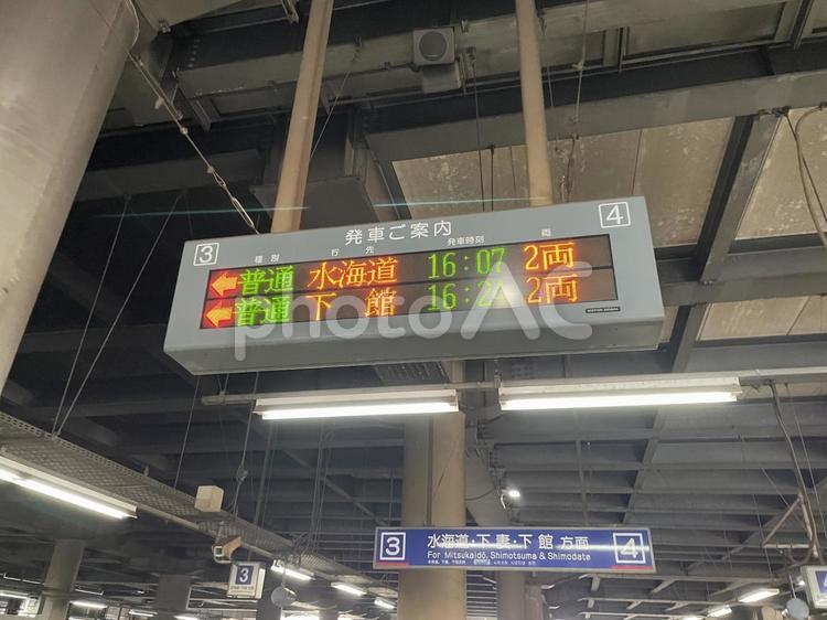 守谷駅3•4番線　発車標 鉄道,電車,列車の写真素材