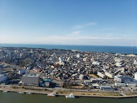 Befcoばかうけ展望室より 風景,街並み,晴れの写真素材