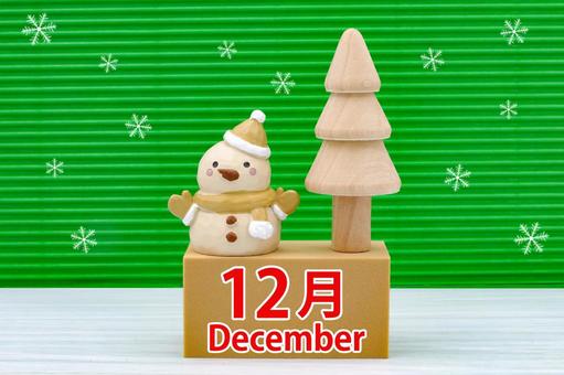 12月のタイトル画像 12月,december,雪ダルマの写真素材