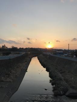 夕陽 夕陽の写真