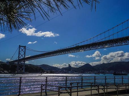 【山口県】下関市・関門海峡 関門海峡,関門橋,下関の写真素材