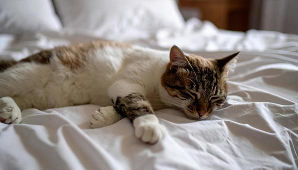 昼寝するかわいい子猫 昼寝するかわいい子猫の写真