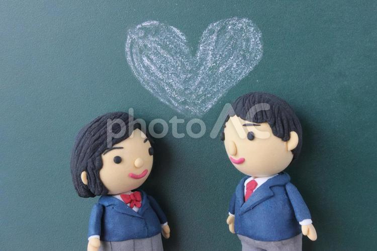 仲のいい男女の学生 恋人,カップル,彼氏の写真素材