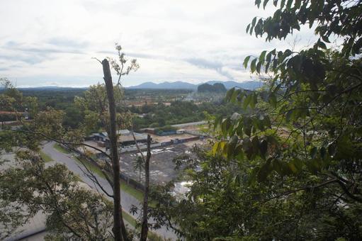 山の上からの風景 山の上,道路,道の写真素材