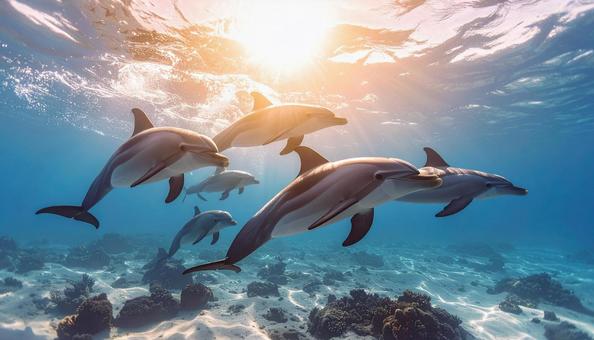 イルカの群れ イルカの群れの写真
