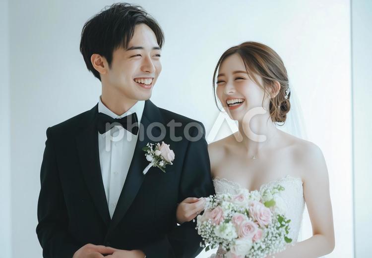 タキシード男性と女性の結婚式 結婚,行事,イベントの写真素材