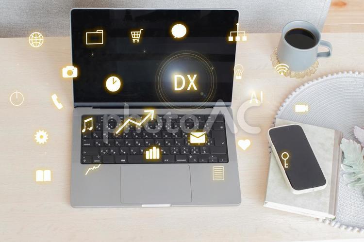 自宅でゆったりPC（DX) dx,リモート,イメージの写真素材