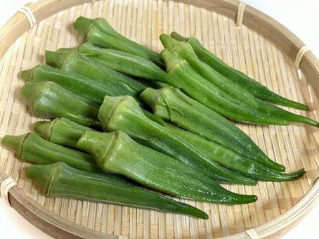 茹でたオクラ 茹でたオクラ オクラ,茹でる,食べ物の写真素材