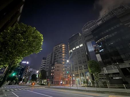 街の夜景 夜,道,街の写真素材
