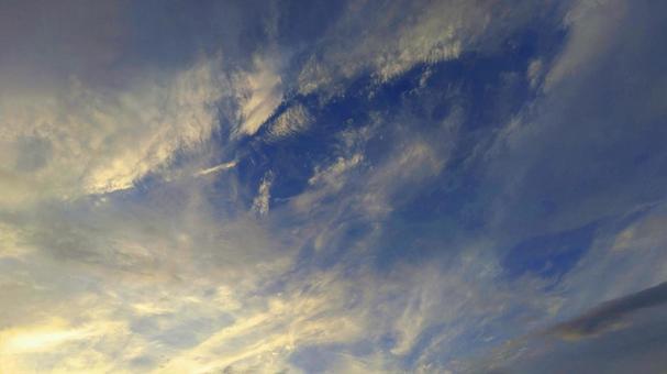 Photo, blue sky, blue, background material, 