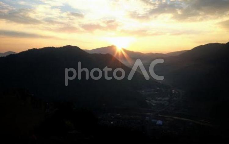 竹田城址からの朝焼け 自然,山,旅の写真素材